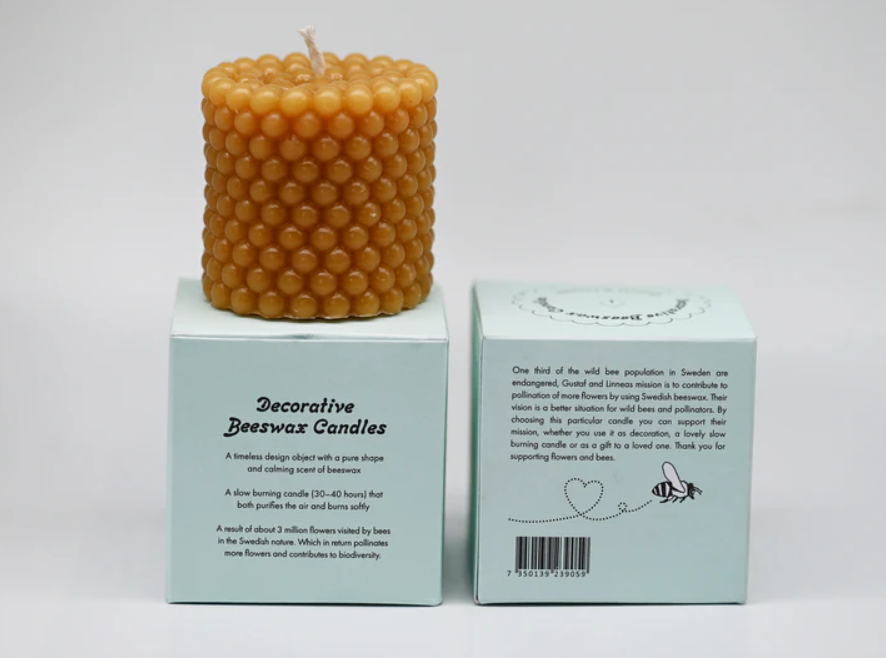 Gustaf & Linnea Bivaxljus "Pollen" grön förpackning