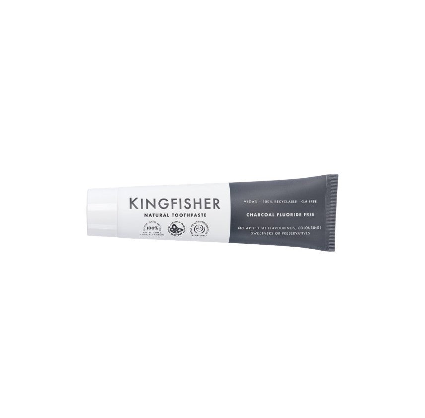 Kingfisher Natural Whitening Tandkräm Charcoal (fluorfri)