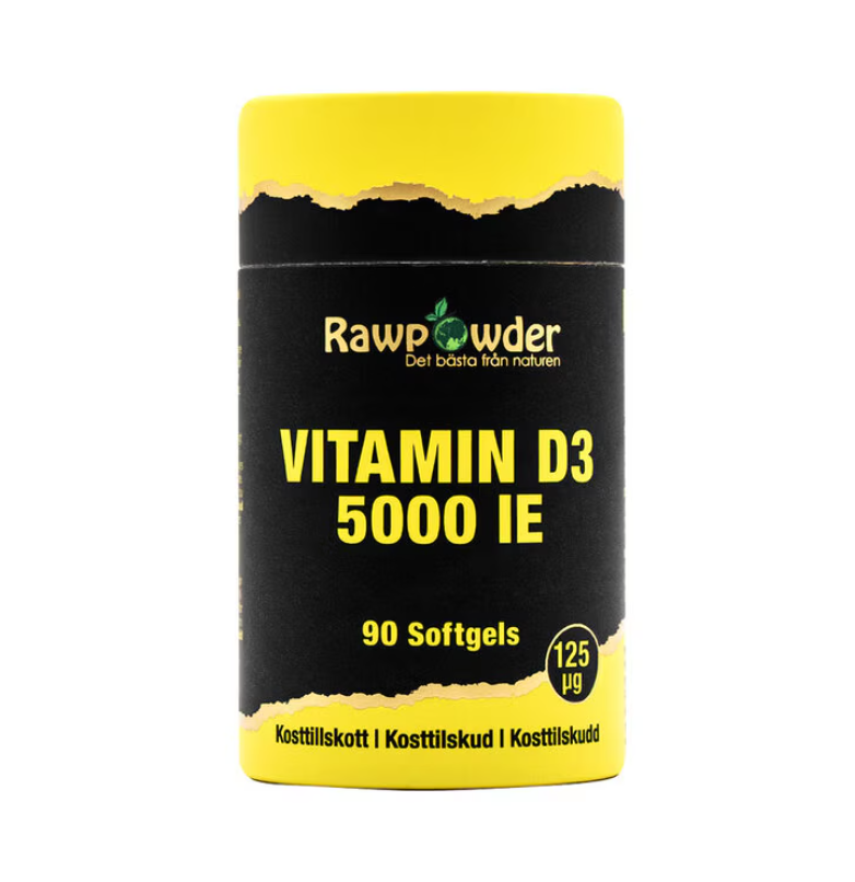Rawpowder Vitamin D3 5000 IE 90 kapslar